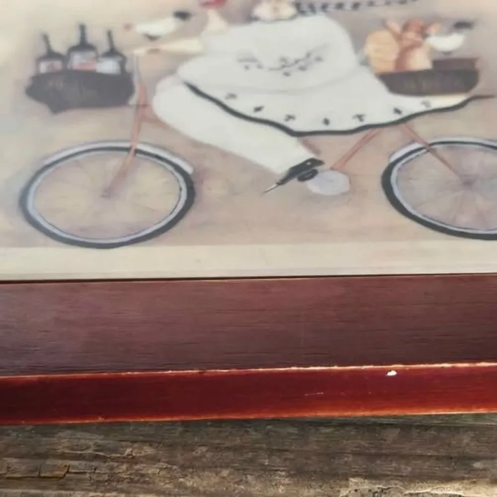 Jennifer Garant French Chef on Bicycle Framed Kitchen Wall Art Print 12